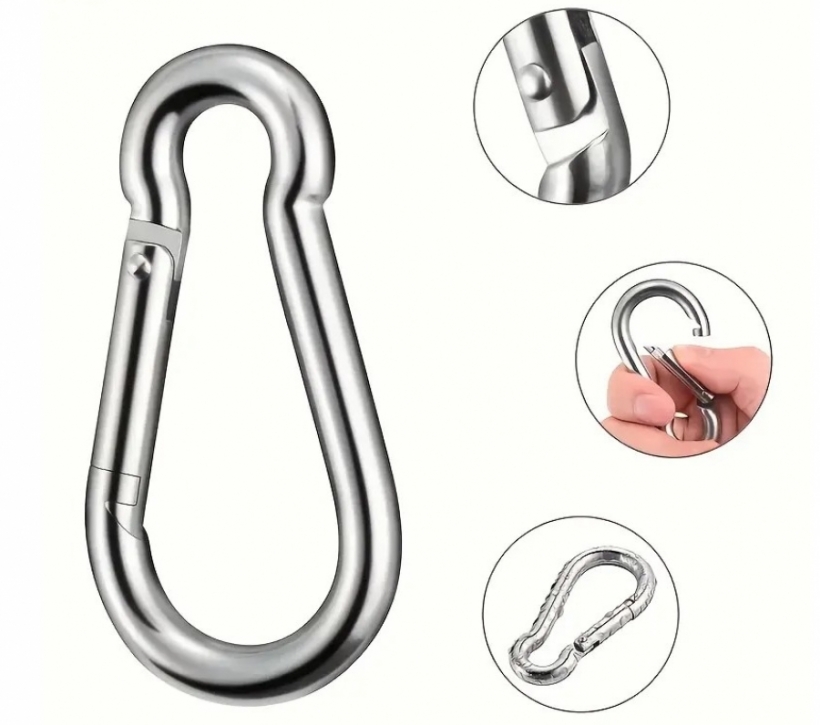 SET FINAL DE CABLE PRISIONERO CON ANILLA ACERO INOX. PARA CABLES DE 4mm, 5mm Y 6mm + PROTECTOR BOLA GOMA + MOSQUETÓN VS-SAT-FNCB - Foto 4/5