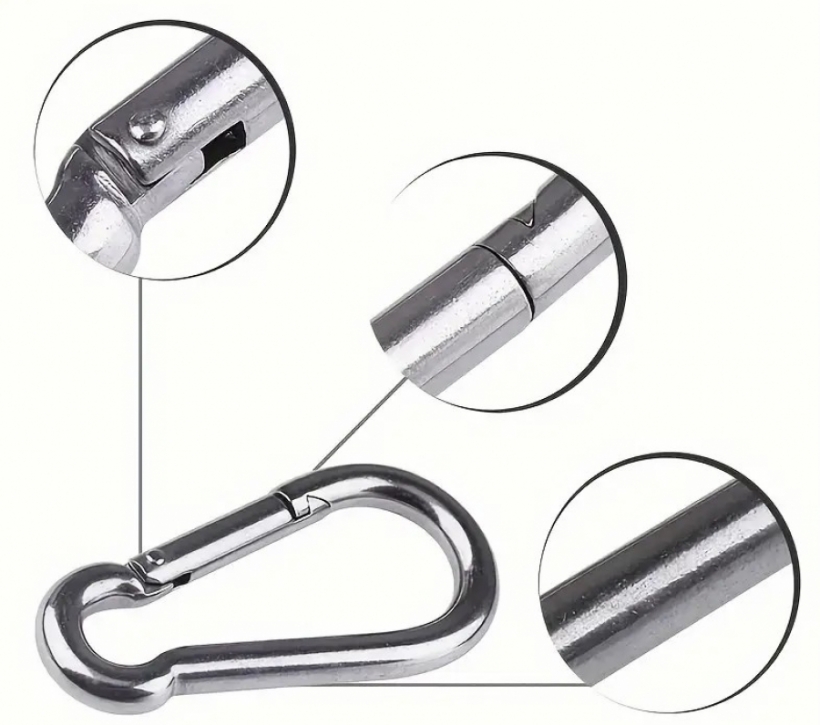 SET FINAL DE CABLE PRISIONERO CON ANILLA ACERO INOX. PARA CABLES DE 4mm, 5mm Y 6mm + PROTECTOR BOLA GOMA + MOSQUETÓN VS-SAT-FNCB - Foto 5/5